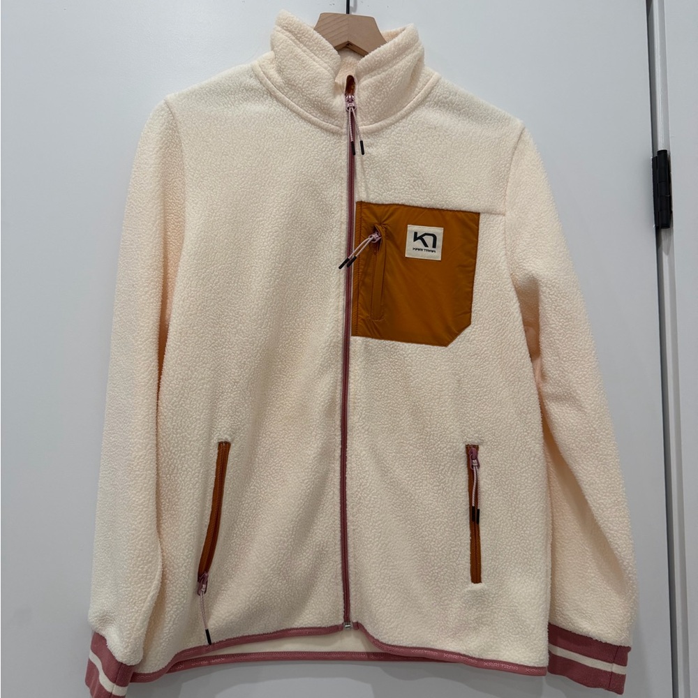 Kari Traa Cream and Tan Teddy Jacket